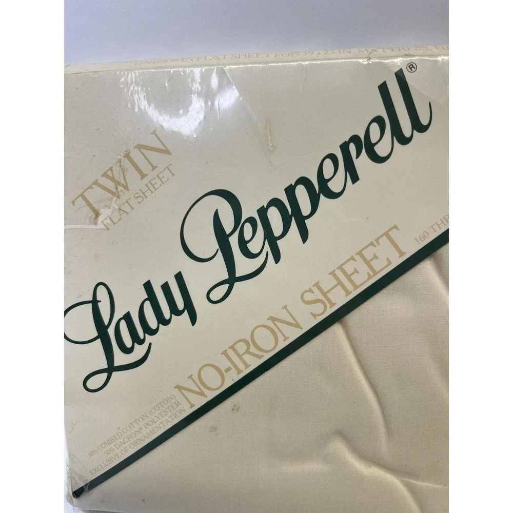 Vintage Lady Pepperell Twin Size Bed Sheet 72x99 New 100% Cotton Bone